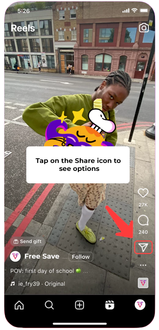 Share Icon to Download the Reel